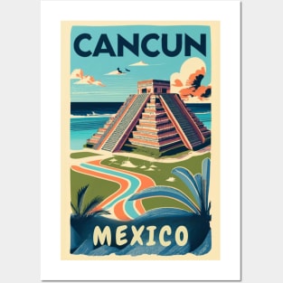 A Vintage Travel Art of Cancun - Mexico Posters and Art